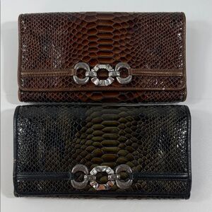 Brighton Elegant Brown and Black Snake Print wallets lot of 2